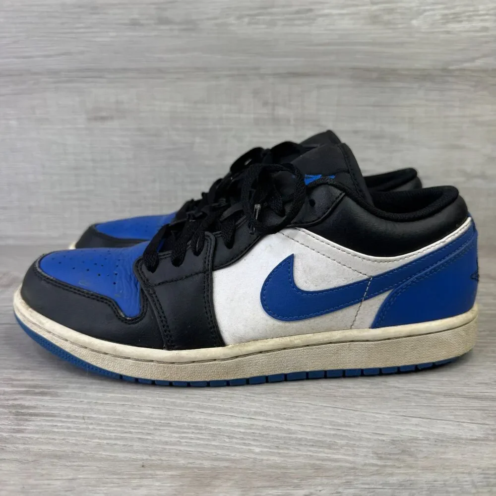 Nike Air Jordan 1 Low Alternate Royal Toe 553558-140 Men 8.5 Shoes White Sneaker